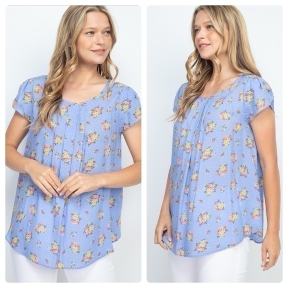 NWOT blue floral top size xl - Picture 1 of 2
